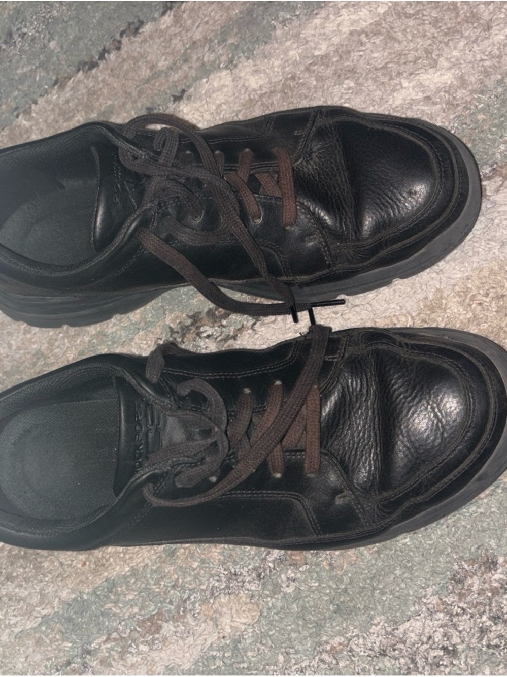 Rockport Black Leather Lace-Up Oxford Sneakers